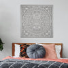 Carved Floral Wood Medallion Wall Art - Grey (30.5")